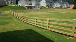 Farm fence on a residential property in metro atlanta