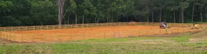 Riding arena on a horse farm in North Georgia, installed by Peachtree Fence & Gates