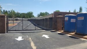 Cantilever gate with slide operator, installed by Peachtree Fence & Gates
