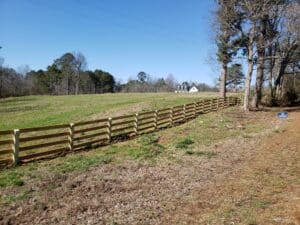 Farm fence on a horse farm in North Ga. installed by Peachtree Fence & Gates