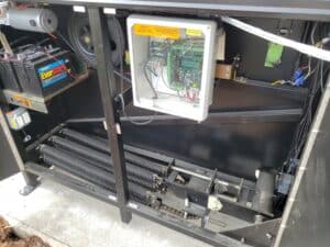 Inside of an AutoGate Vertical lift gate installed by Peachtree Fence & Gates